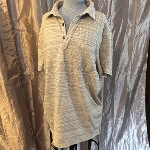 Banana Republic Gray Polo Shirt Soft Texture